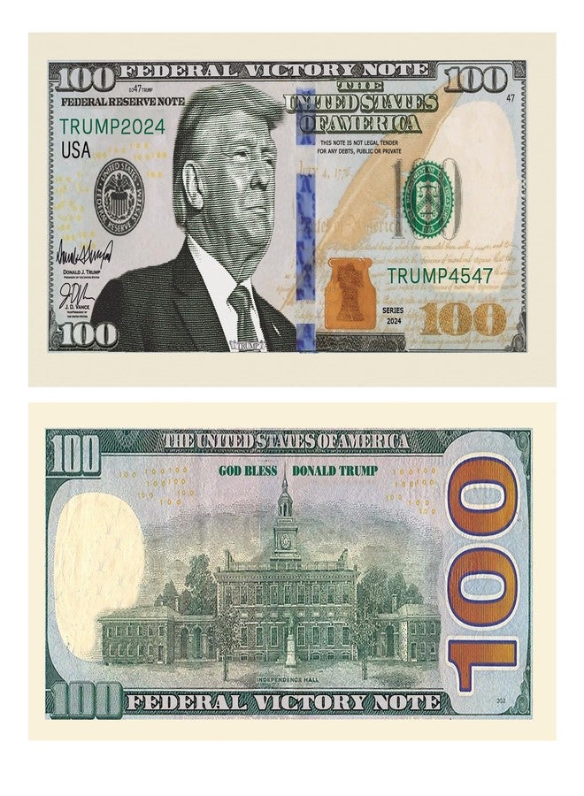 American Art Classics Donald Trump 100.00 Victory Limited Edition Novelty Dollar Bill - Pack of 50 - Full Color Front & Back Printing with Great Detail. Make America Great Again. - Image 1